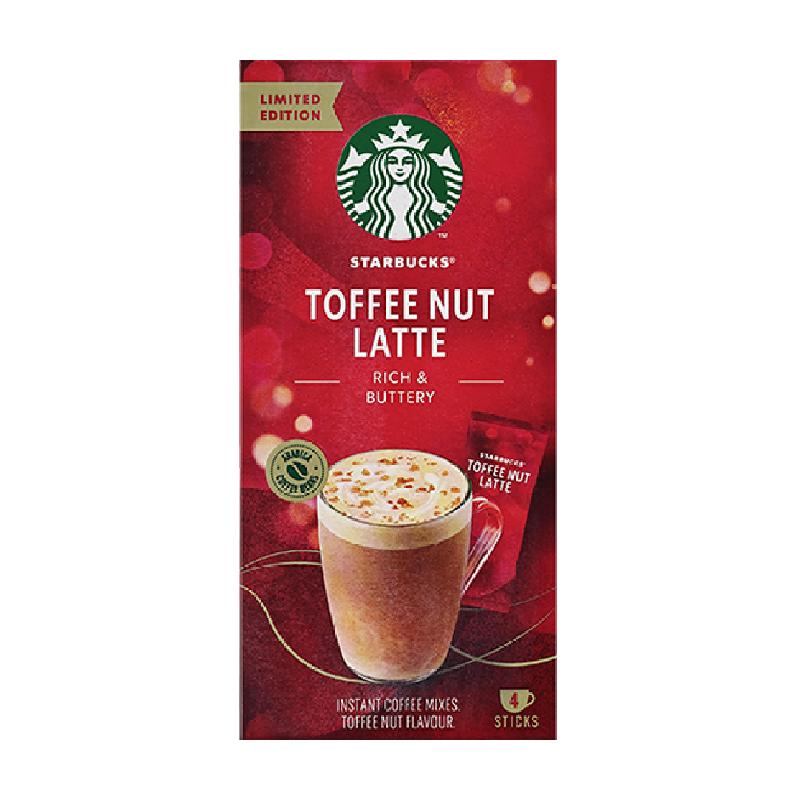 星巴克节日限定太妃坚果风味拿铁进口精品即溶咖啡