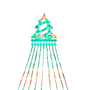 圣诞节太阳能五角星瀑布灯氛围装饰灯庭院户外阳台防水挂树满天星