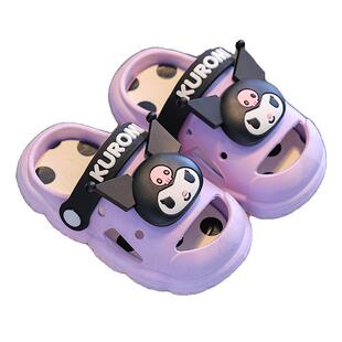 三丽鸥儿童凉拖鞋女童公主夏季室内防滑洗澡库洛米居家宝宝洞洞鞋