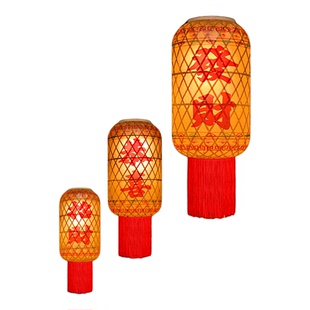 油纸竹编灯笼吊灯火锅店茶餐厅灯笼定制仿古港式潮汕酒店灯笼装饰