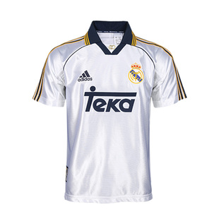 小李子ADIDAS阿迪达斯皇马球衣1999年复刻款球迷版主场短袖球衣男