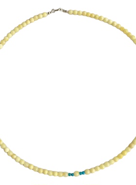 天然蜜蜡绿松石项链短款锁骨链女