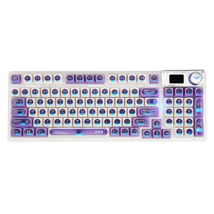 狼蛛F98Pro V3高颜值机械键盘游戏用电竞男女三模办公无线透明