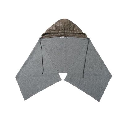 拼接兜帽羊毛小众设计感原创围巾