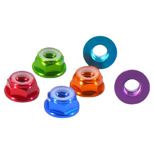 易丝铝合金法兰防松螺母GB6183.1彩色铝合金尼龙圈锁紧螺丝帽M2M8