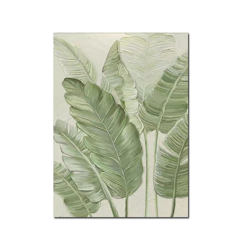 原美纯手绘装饰植物油画大芬油画村印象派厚肌理感奶油风家大业大