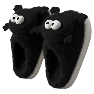 踩屎感棉拖鞋男士冬季2025新款室内家居防滑毛绒保暖厚底棉鞋男款