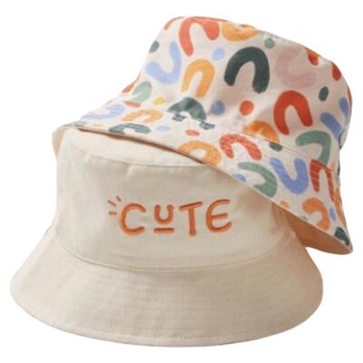 婴儿帽子春秋渔夫帽双面戴宝宝夏季薄款遮阳帽儿童防晒帽大帽檐