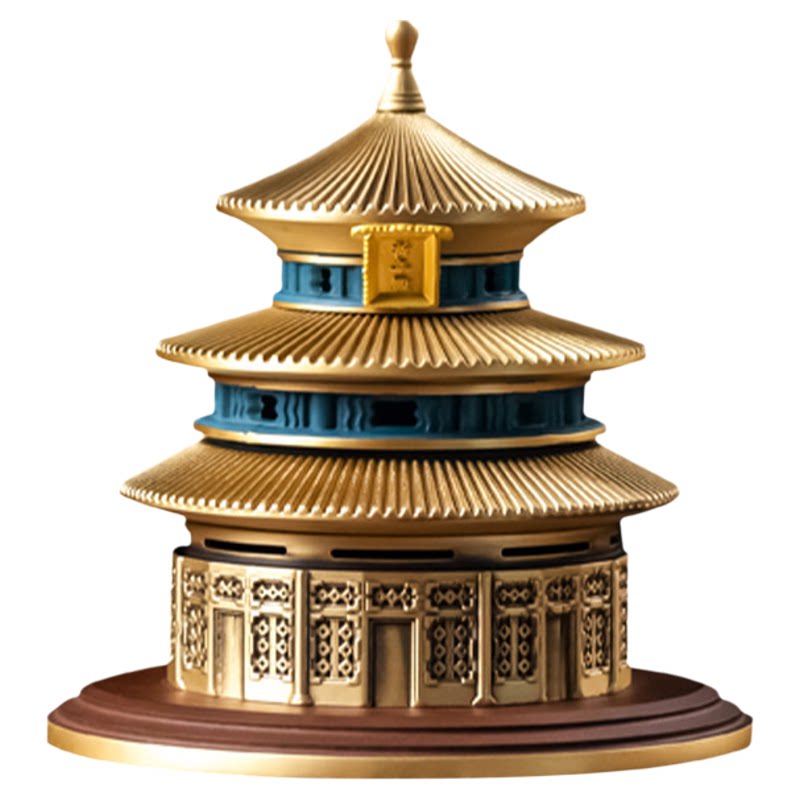 天坛黄铜盘香炉礼盒可拆打香篆