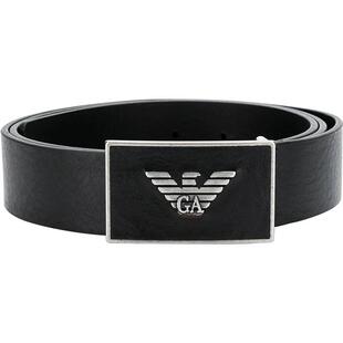 【自营】EMPORIOARMANI阿玛尼Logo标平滑扣牛皮革皮带男款腰带3.5