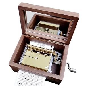 30音手摇纸带谱曲编程音乐盒刻字八音盒黄铜齿轮机芯情侣生日礼物