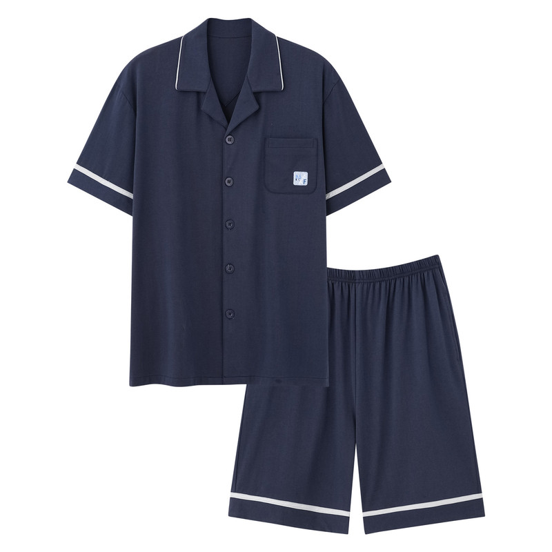 男士夏季莫代尔凉感家居服套装