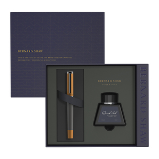 萧伯纳钢笔灯塔微光橙墨水笔套装礼盒装高档礼物商务定制刻字送礼