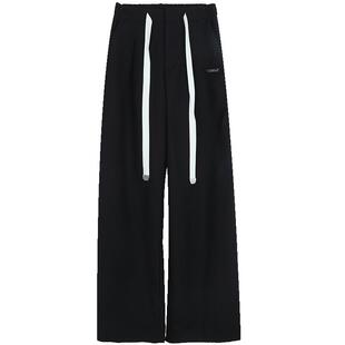 LALABOBO2024春秋新款纯色潮休闲抽绳梭织休闲裤子女|LBCC-WXZC89