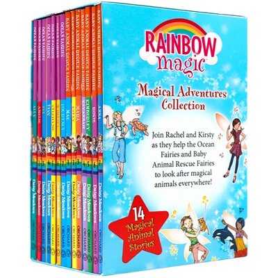 Rainbow Magic 彩虹魔法仙子14册礼盒 英文原版进口图书 英语插图章节桥梁书6-12岁 儿童课外兴趣阅读故事书