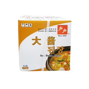 整箱包邮韩国料理调料户户大酱大豆黄豆酱大酱汤酱韩国大酱14KG