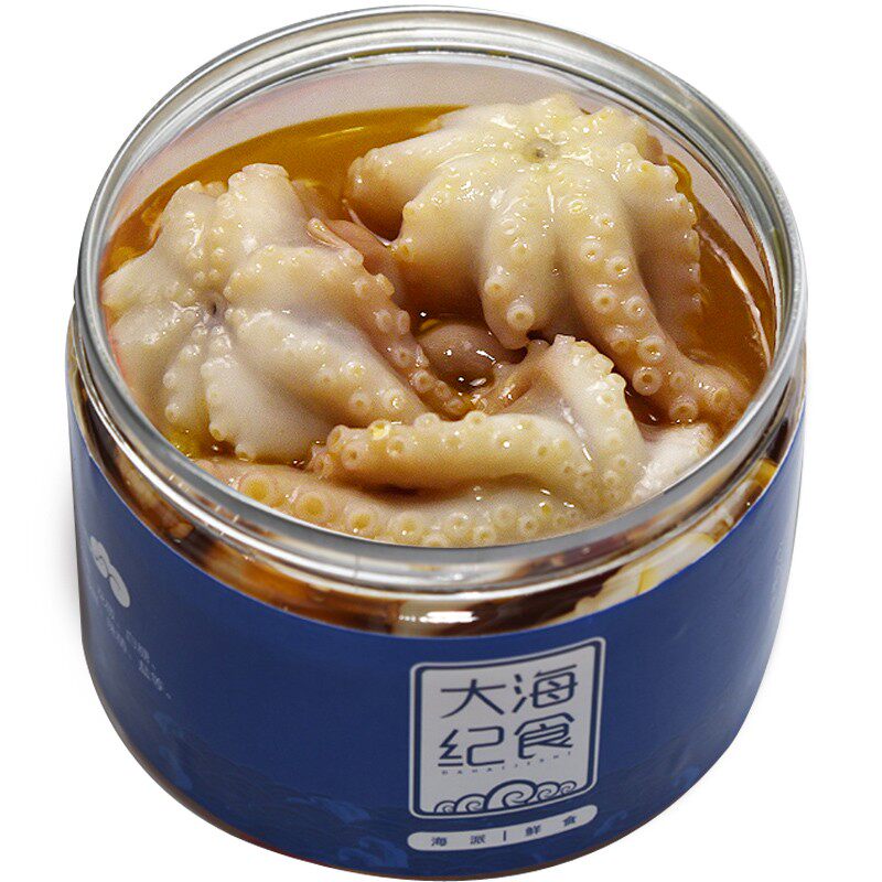 罐装麻辣爆头八爪鱼海鲜熟食