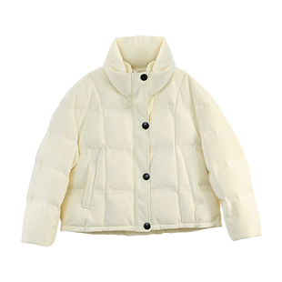 【商场同款】X--MOOM2025冬季新款磨砂PU皮面包羽绒服短外套女