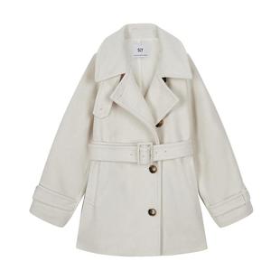 SLY 24冬季新品静奢风率性气质立领收腰毛呢外套030HAA30-2681