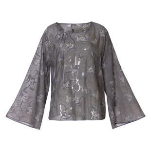 诗意花朵古典舞上衣引蝶古典舞身韵服植绒兰花植绒蝴蝶的提花纹样