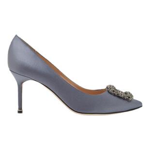 【礼物】MANOLO BLAHNIK玛诺洛/MB女鞋HANGISI钻扣高跟婚鞋