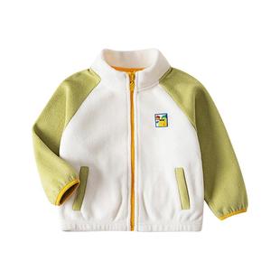 贝肽斯儿童摇粒绒外套2025秋冬校服神器加厚保暖上衣休闲外套S