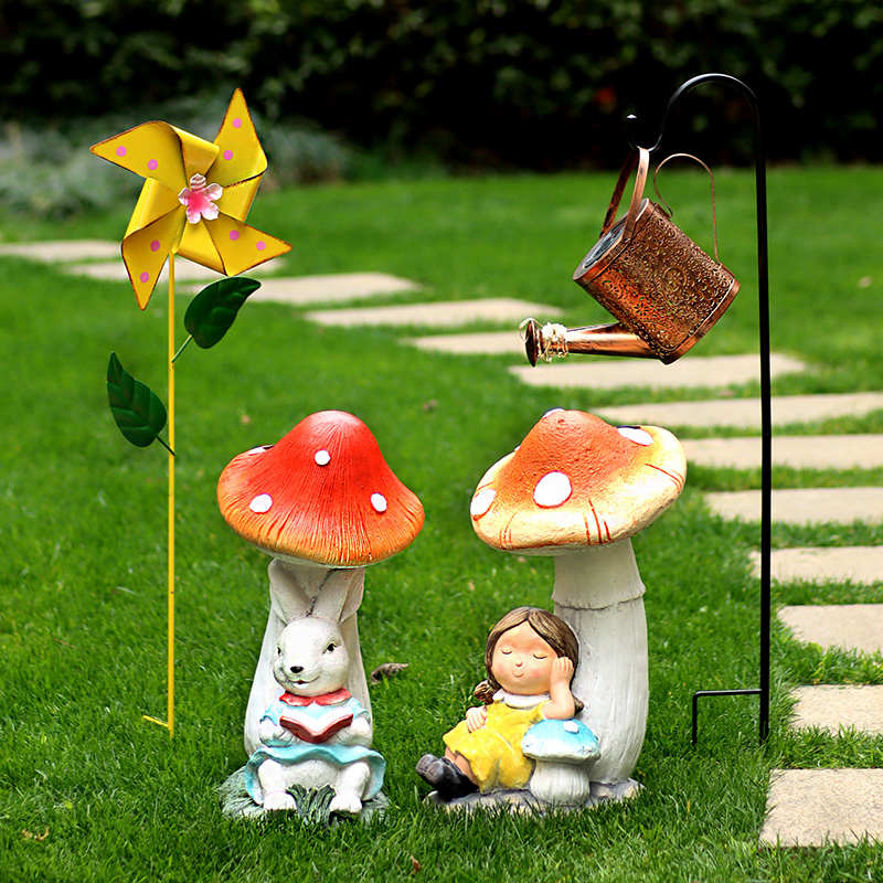 led太阳能亮灯蘑菇花园装饰户外庭院布置造景别墅园林草坪摆件