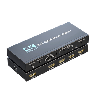 皮乐仕 hdmi分屏器四进一出无缝切换器笔记本电脑监控主机游戏搬砖一屏四画面屏幕分割器 4进1出分屏四口4K