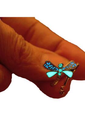 925纯银银蜻蜓立方氧化锆石戒指