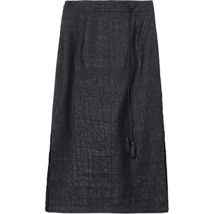 高端品牌龟纹香云纱真丝半身裙女2025夏新款桑蚕丝显瘦轻奢减龄裙