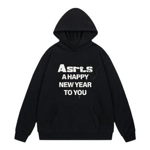 正品 Asrts限定新款小众美式潮牌宽松情侣加厚重磅连帽卫衣男外套