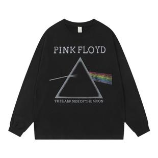 PINK FLOYD平克弗洛伊德摇滚乐队直喷美式街头嘻哈复古vtg长袖T恤