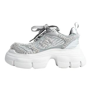 KAKA 伦敦秀款高定巴洛克俸珠菱格压纹厚底轻质老爹鞋时髦休闲特