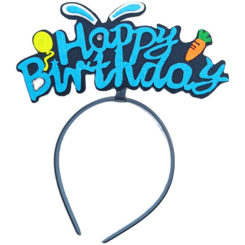 网红发光生日帽子女神生日快乐发箍宝宝儿童皇冠成人派对拍照道具