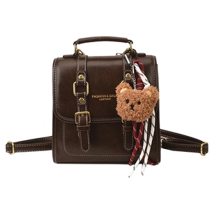 EUNICE EXQUISITE高级感复古双肩小背包包女款百搭时尚真皮手提包