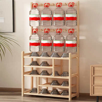 实木鞋架衣帽架一体家用门口经济型结实耐用收纳省空间多层置物架