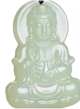 观音吊坠和田玉坐莲观音挂件