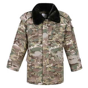 冬季迷彩大衣东北零下40度军大衣男款俄罗斯防寒服加厚冷库棉袄女