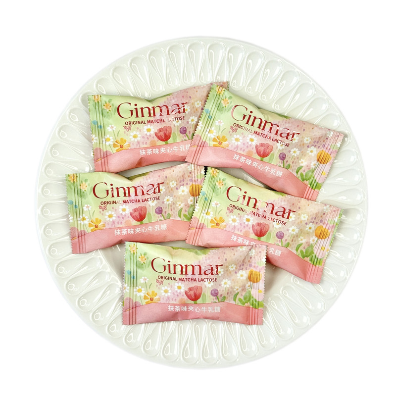 GINMAR金玛抹茶味夹心牛乳糖草莓味结婚庆喜糖果休闲接待零食散装