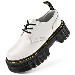 疯家定制1461Quad厚底低帮3孔马丁靴松糕底增高真皮BEX马丁单鞋女