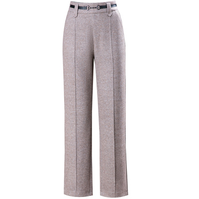 秋冬加厚羊毛呢直筒裤妈妈休闲裤