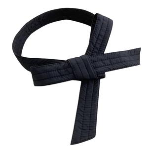 新品加棉加厚系带羽绒面料腰带压线款无扣子腰封百搭腰带女棉大衣