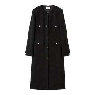 TKY SHOP长款小香风外套2025秋冬新款气质高级感大衣显瘦保暖冬装