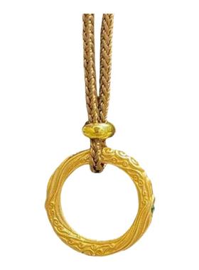 古法金包银乾坤圈吊坠哪吒之魔童闹海同款祥云实心项链情人节礼物