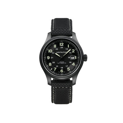 汉米尔顿官旗卡其野战钛合金手表