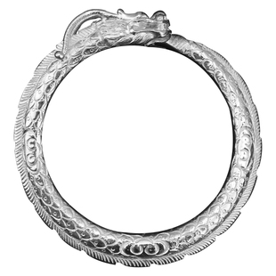 足银999龙头龙形非遗雕刻手镯手工轻奢高档国风国潮高颜值手镯