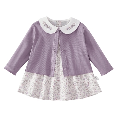 女童秋装连衣裙洋气宝宝1衣3穿春秋季新款开衫两件套装儿童公主裙