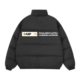 RASP冬季国潮美式简约立领宽松潮牌男女加厚保暖外套羽绒棉服外套