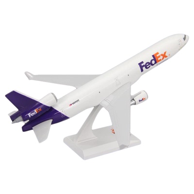 拼装飞机模型B777麦道MD-11联邦Fedex货运航模摆件ABS1：200比例