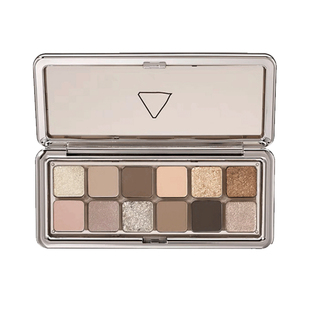 微醺红棕碎钻眼妆!12色眼影盘低饱和紫红色珠光哑光学生平价彩妆